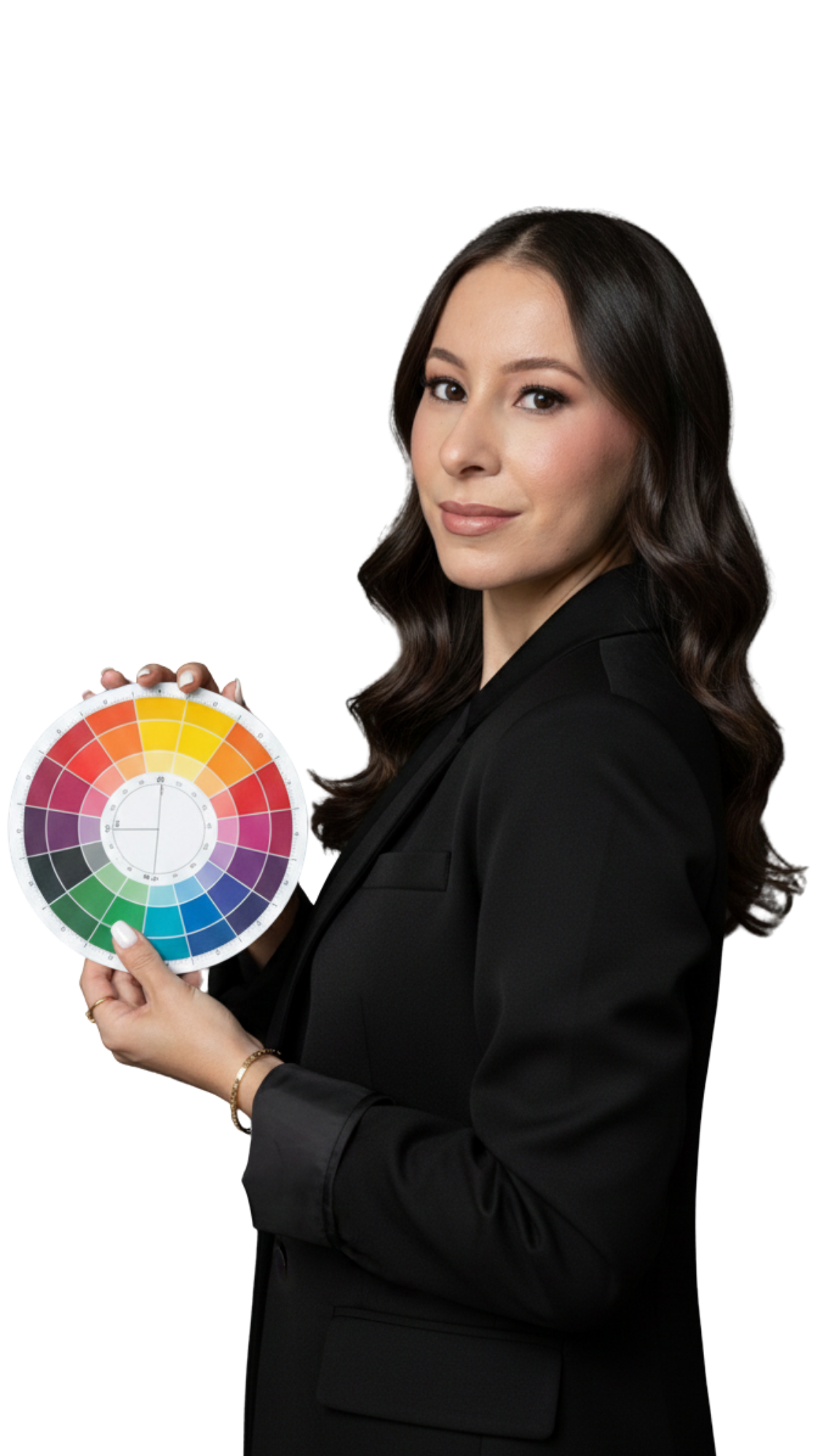 Especialista analisando cores — cartelas de coloração pessoal